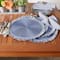 DII® 15" Round Nautical Blue Fringed Placemat Set, 6ct.